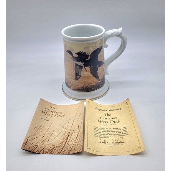 Franklin Porcelain Other - "The Carolina Wood Duck" Stein By Ken Michaelsen 1983 Franklin Porcelain